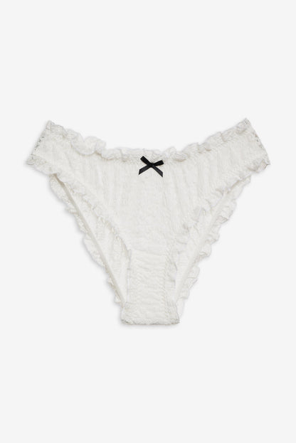 Sally Stretch Lace Cheeky Panty - White | For Love and Lemons