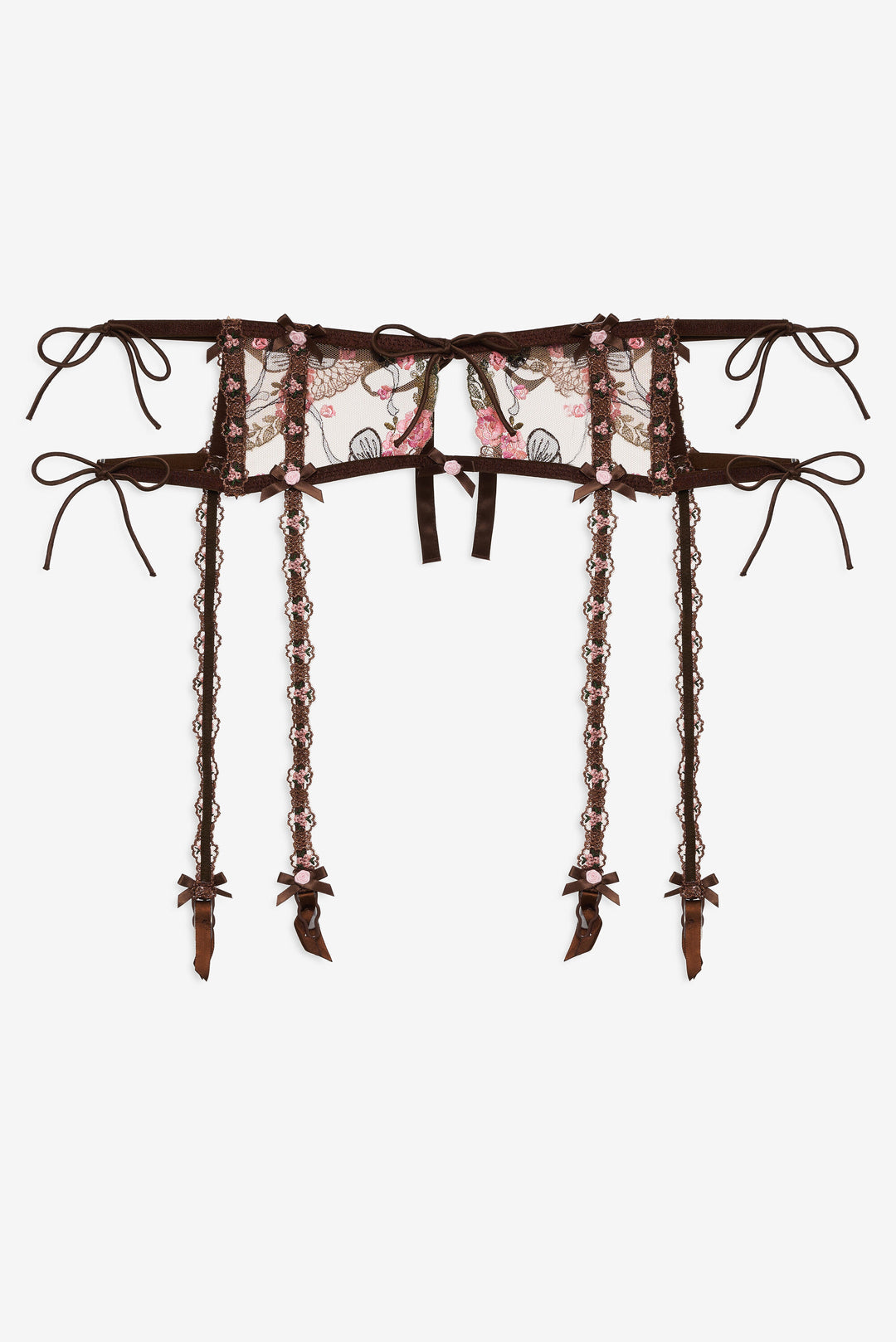 Runaway Bows Garter Belt - Brown | For Love and Lemons