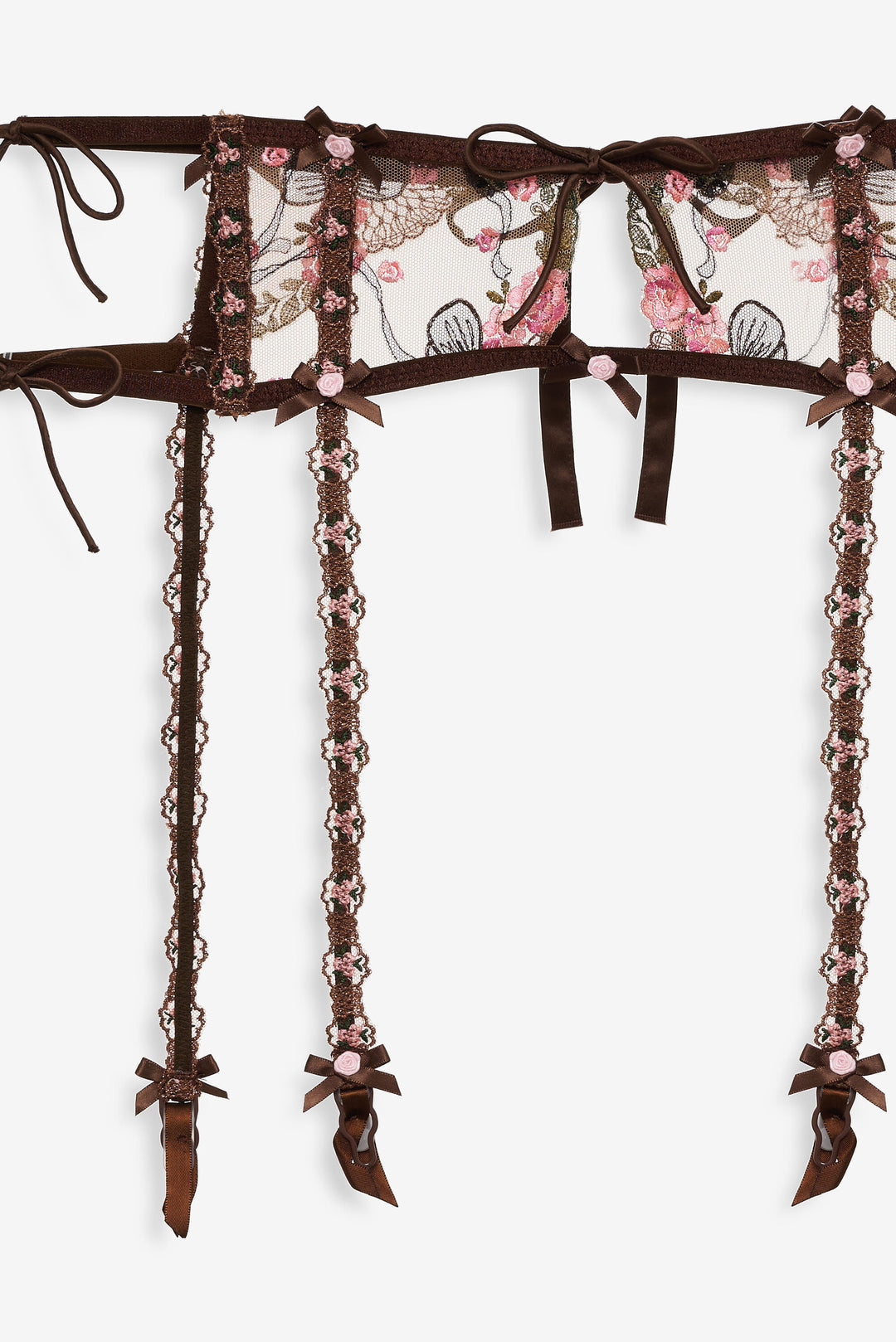 Runaway Bows Garter Belt - Brown | For Love and Lemons