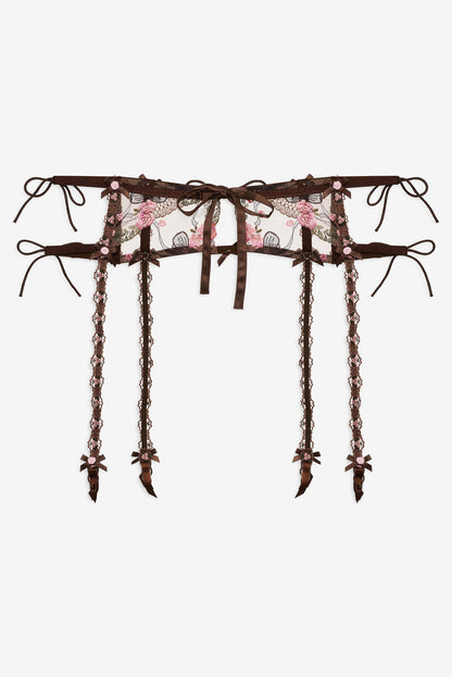 Runaway Bows Garter Belt - Brown | For Love and Lemons