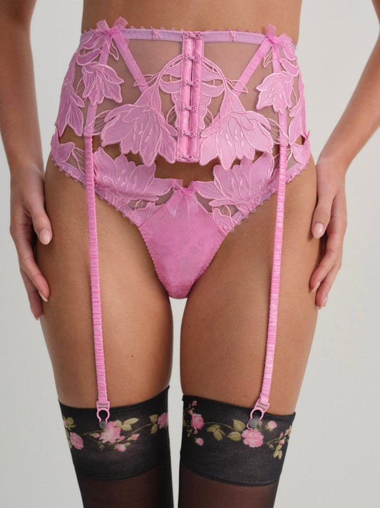 Maye Embroidered Garter Belt - Pink | For Love and Lemons