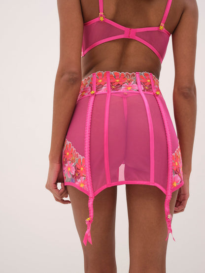 Anemone Floral Garter Skirt - Pink | For Love and Lemons