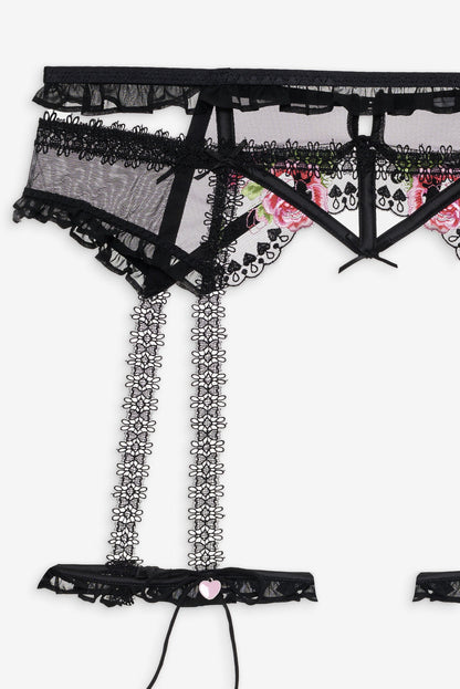 Love Garden Garter Belt - Black | For Love and Lemons