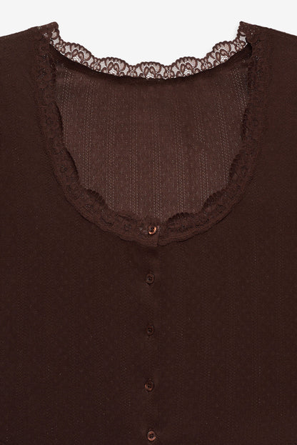 Elliana Sleep Top - Chocolate | For Love and Lemons