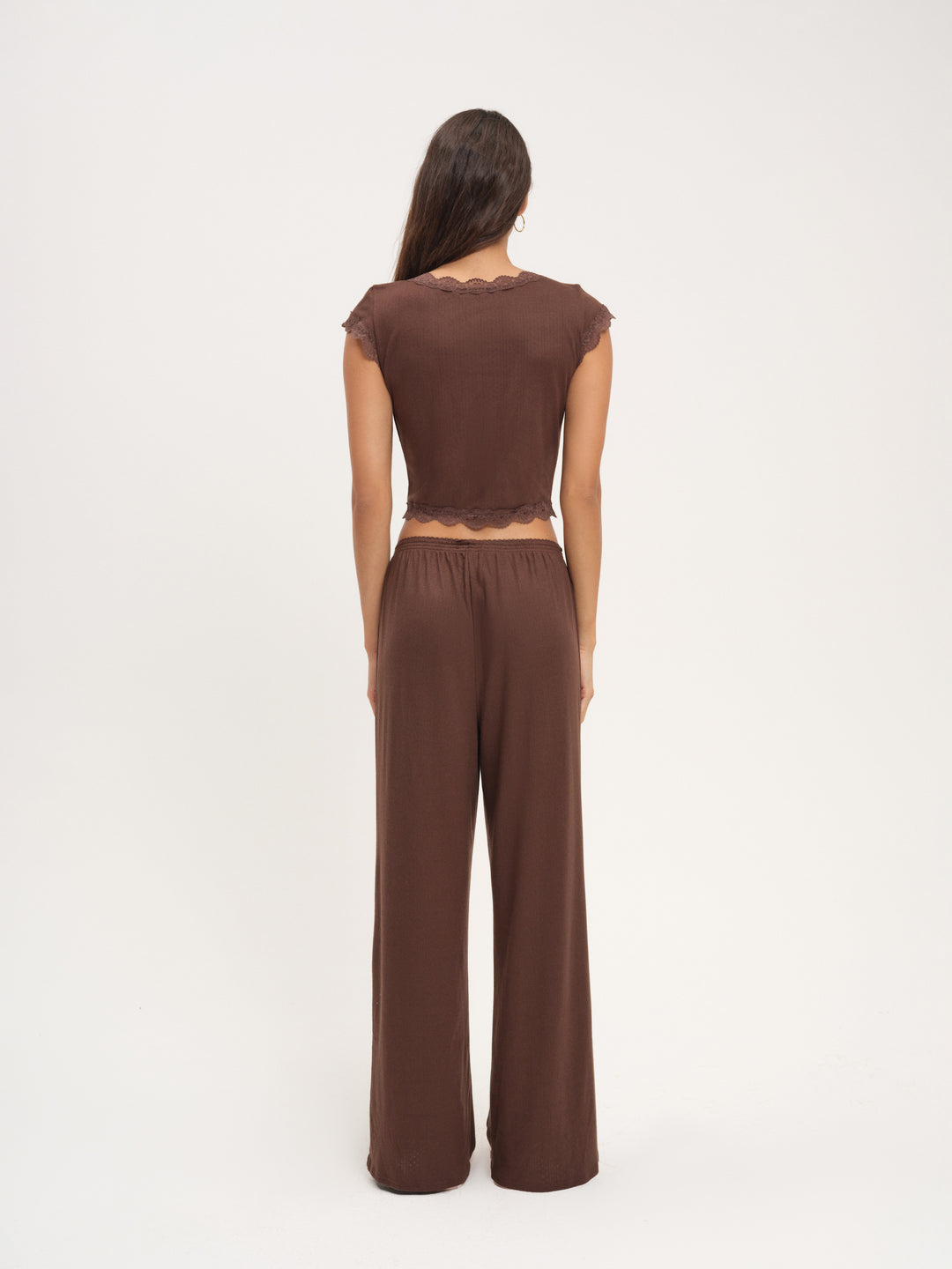 Elliana Wide Leg Pant - Chocolate | For Love and Lemons