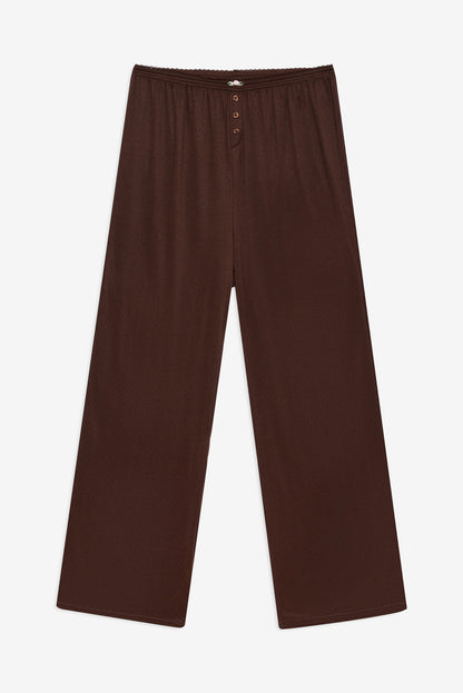 Elliana Wide Leg Pant - Chocolate | For Love and Lemons
