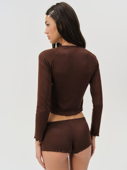 Elliana Sleep Short - Chocolate | For Love and Lemons