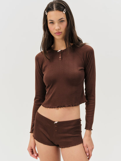 Elliana Sleep Short - Chocolate | For Love and Lemons