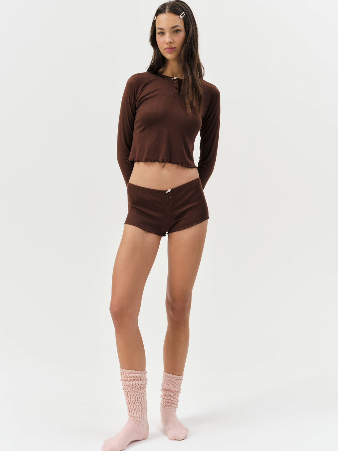 Elliana Sleep Short - Chocolate | For Love and Lemons