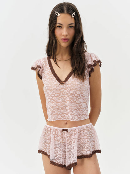 Pamela Sleep Top - LT Pink | For Love and Lemons