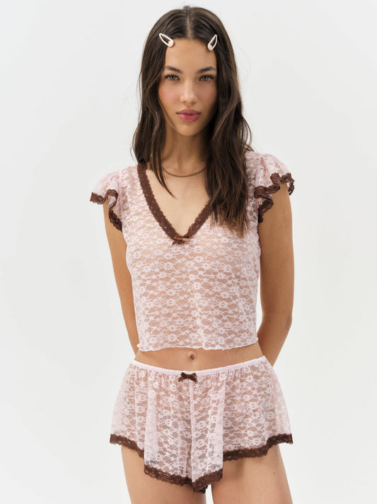 Pamela Sleep Top - LT Pink | For Love and Lemons