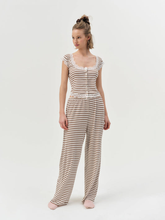 Bella Wide Leg Pant - Brown | For Love and Lemons
