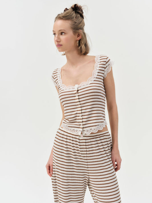 Bella Sleep Top - Brown | For Love and Lemons