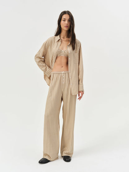 Mindy Wide Leg Pant - Brown | For Love and Lemons
