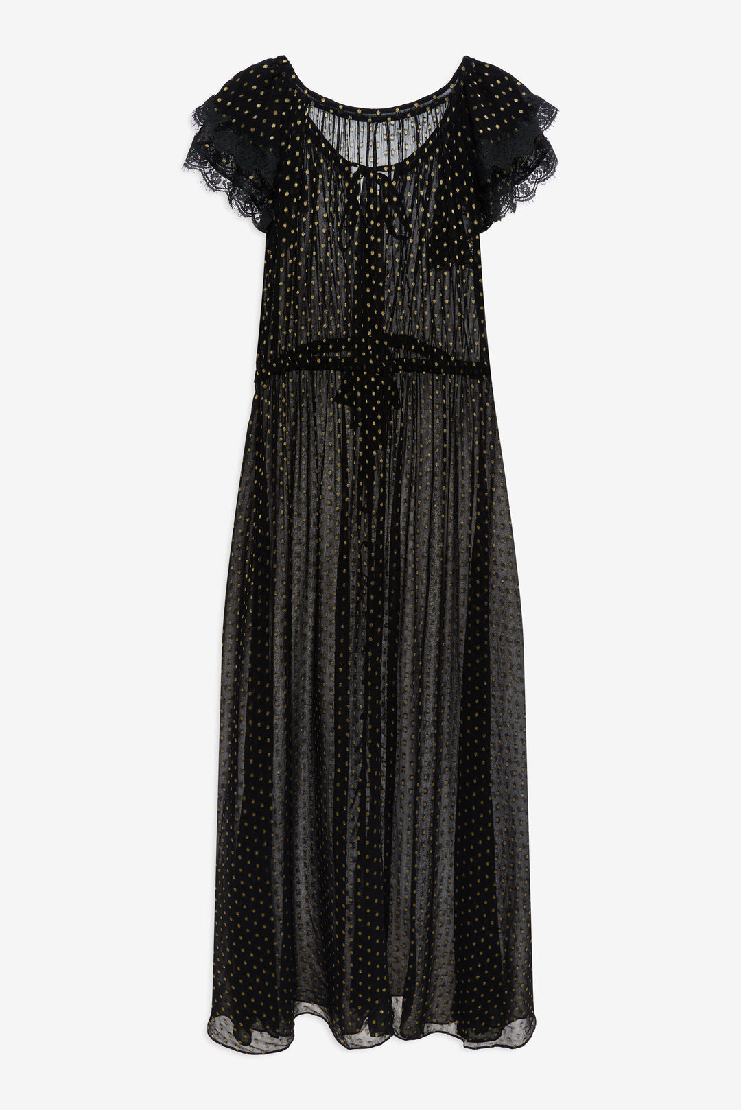 Liz Lurex Dot Robe - Black | For Love and Lemons