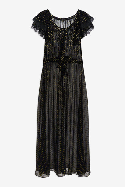 Liz Lurex Dot Robe - Black | For Love and Lemons
