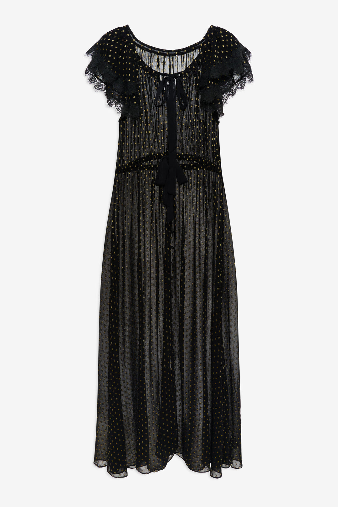 Liz Lurex Dot Robe - Black | For Love and Lemons