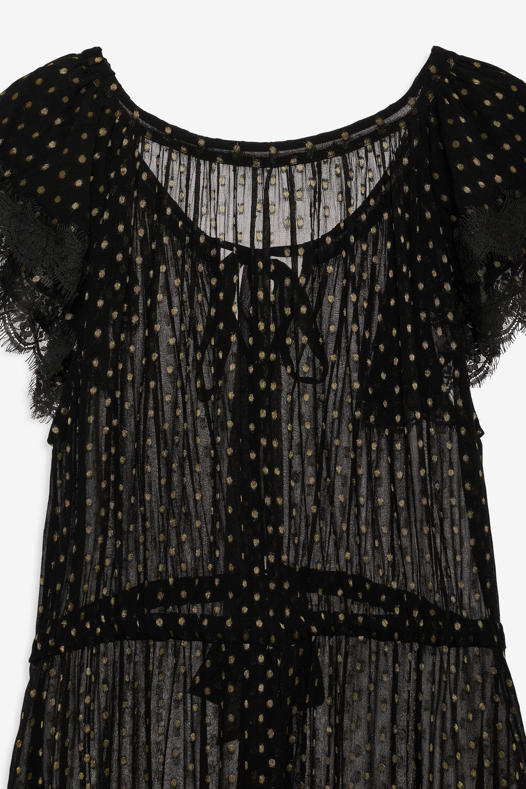 Liz Lurex Dot Robe - Black | For Love and Lemons