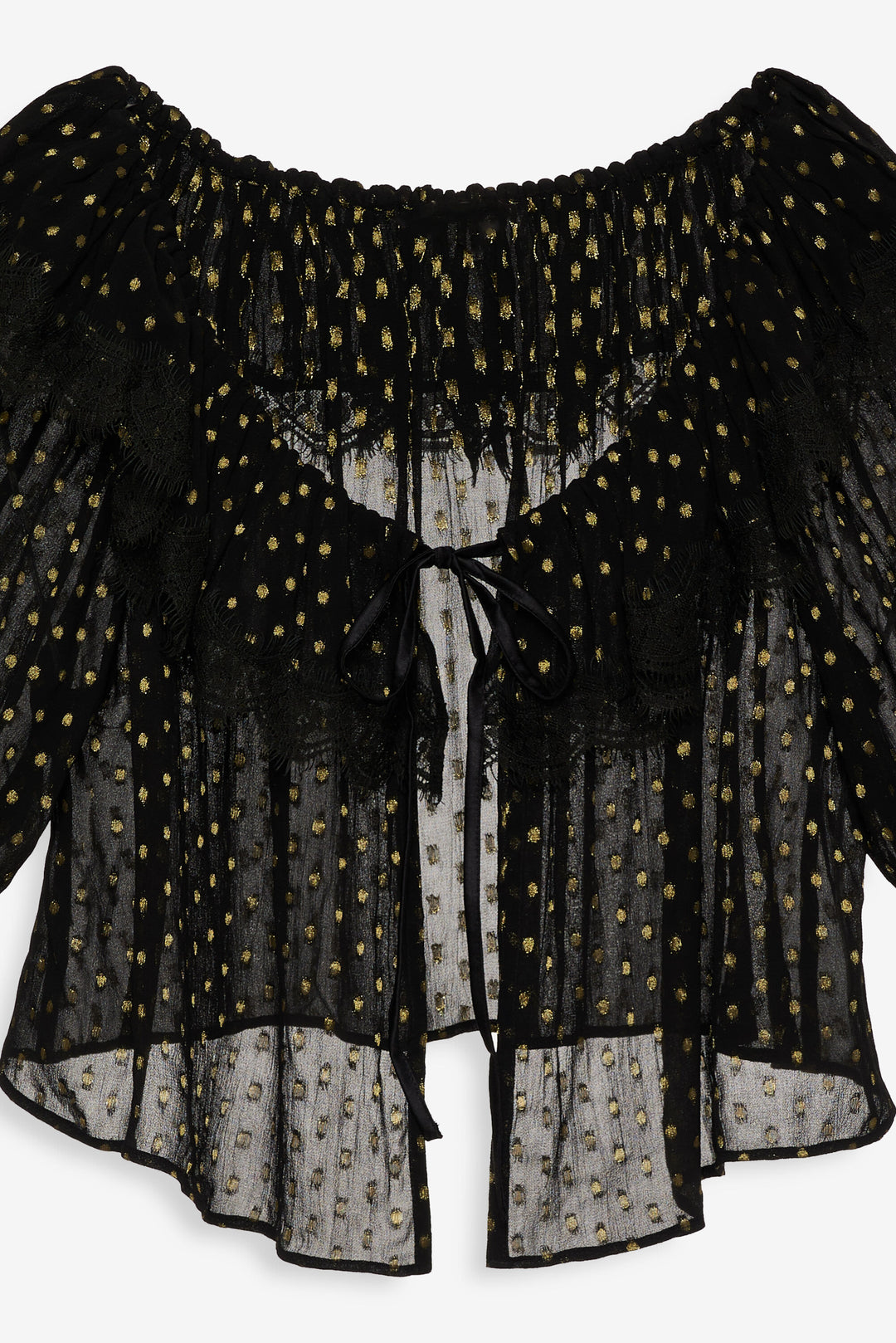 Liz Lurex Dot Top - Black | For Love and Lemons