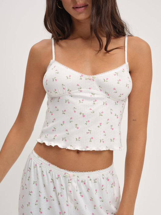 Elliana Sleep Top - White | For Love and Lemons