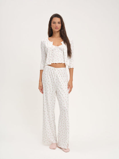 Elliana Wide Leg Pant - White | For Love and Lemons