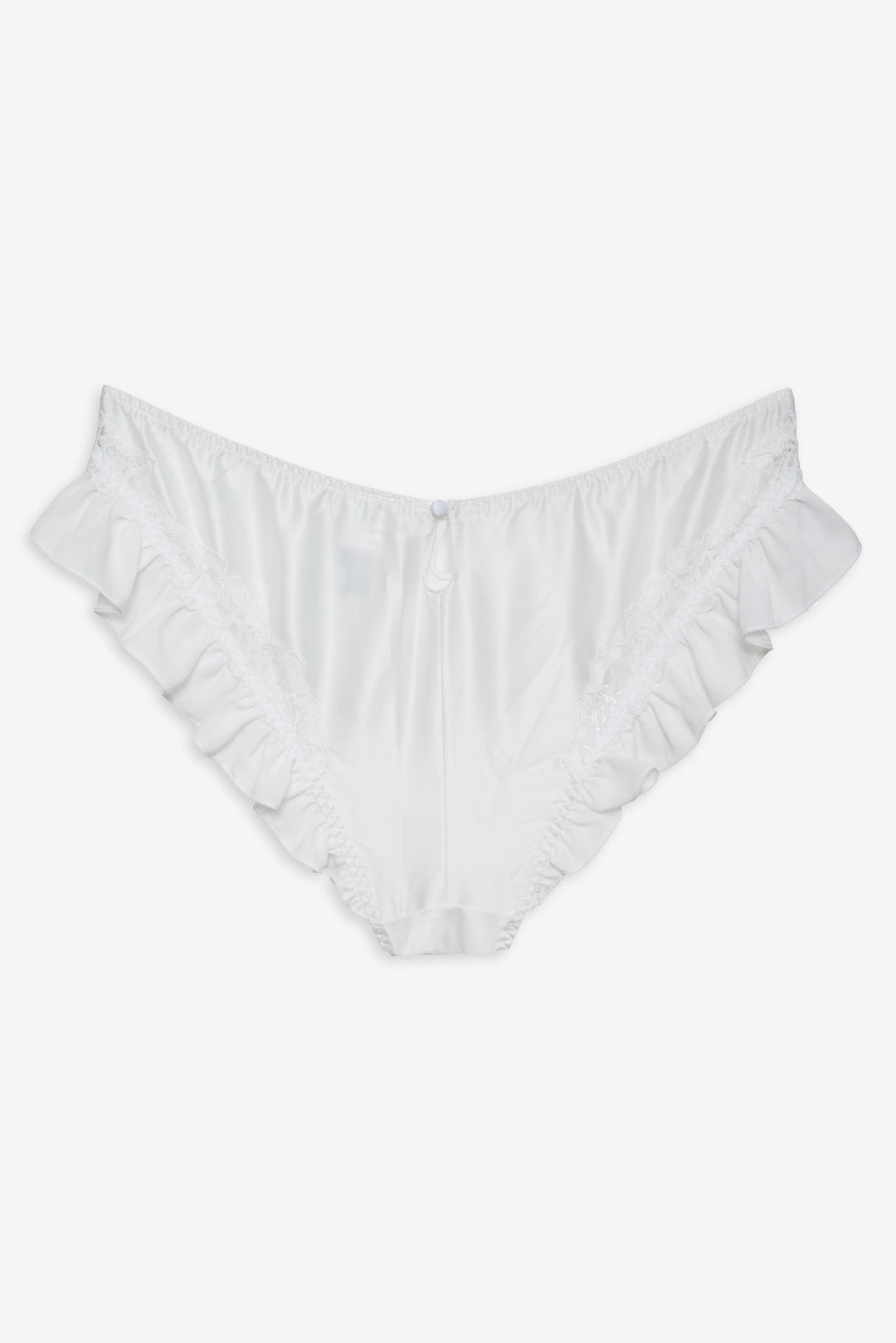 Butterfly Lace Ruffle Cheeky Panty - White | For Love and Lemons