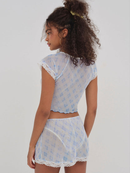 Dee Dee Daisy Tee - Blue | For Love and Lemons