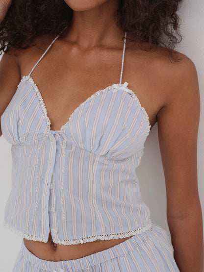Lakeside Stripe Top - Blue | For Love and Lemons