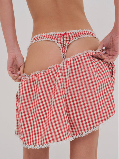 Scotch Bonnet Gingham Short - Red | For Love and Lemons