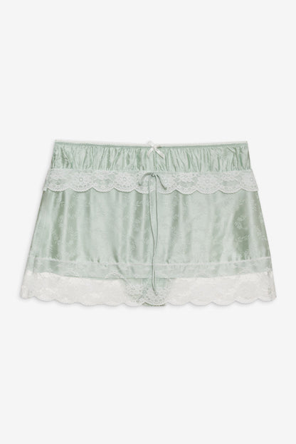 Mint Twist Jacquard Mini Skirt - Mint | For Love and Lemons