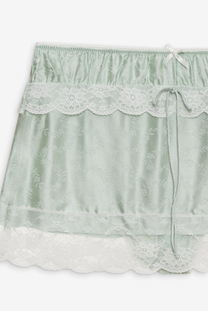 Mint Twist Jacquard Mini Skirt - Mint | For Love and Lemons