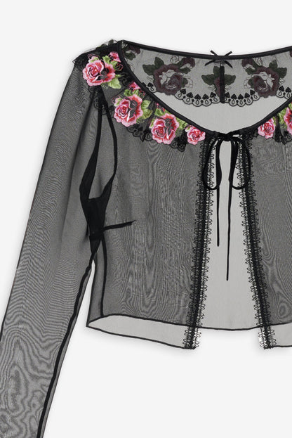 Love Garden Sheer Shrug - Black | For Love and Lemons