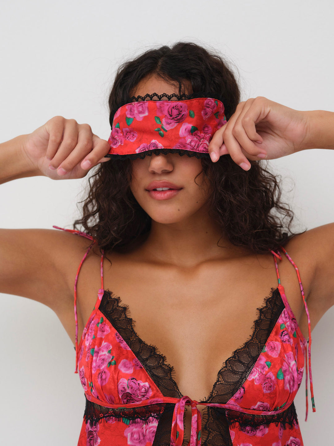 Bellamy Sleep Top & Sleep Mask - Red | For Love and Lemons