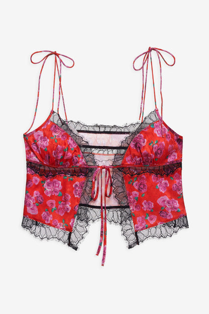 Bellamy Sleep Top & Sleep Mask - Red | For Love and Lemons