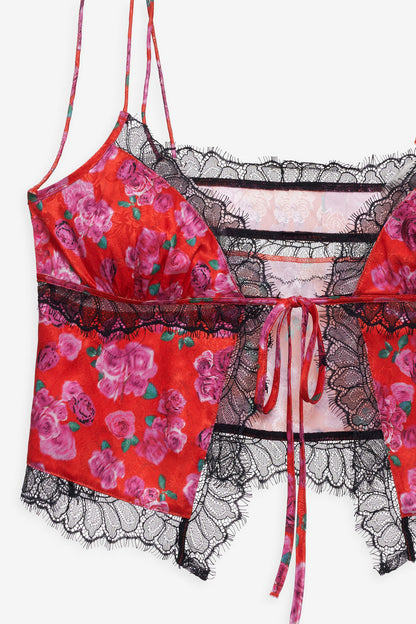 Bellamy Sleep Top & Sleep Mask - Red | For Love and Lemons