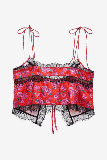 Bellamy Sleep Top & Sleep Mask - Red | For Love and Lemons