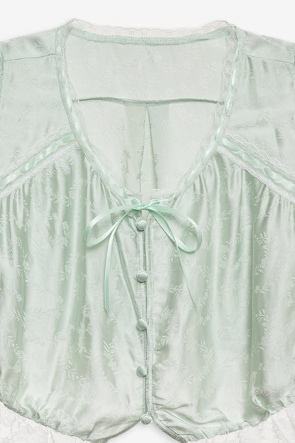 Mint Twist Jacquard Top - Mint | For Love and Lemons