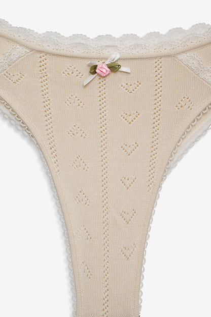 Angelina Knit Panty - Cream | For Love and Lemons