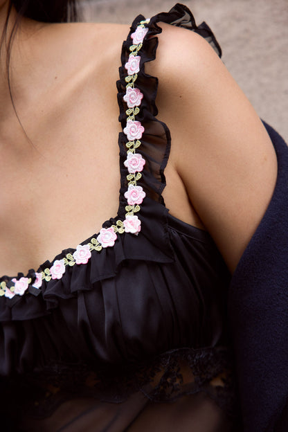 Gertrude Maxi Slip Dress - Black | For Love and Lemons