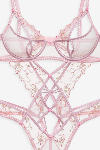 Dainty Daphne Teddy - Pink | For Love and Lemons