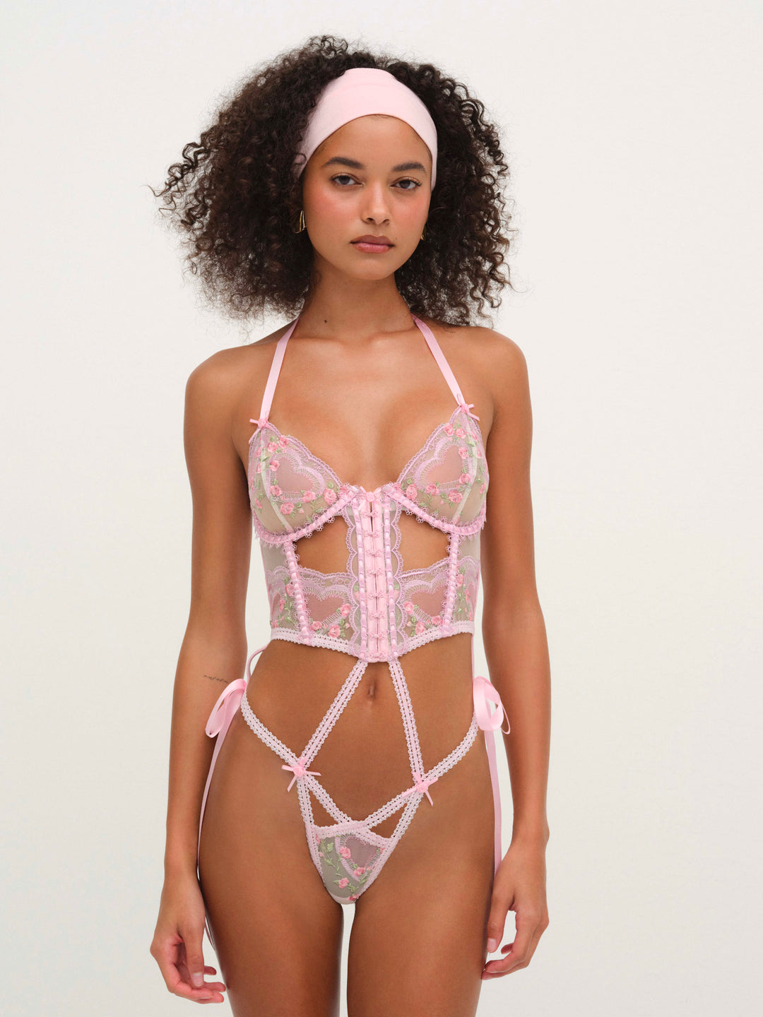 Ily Embroidered Teddy - Pink | For Love and Lemons