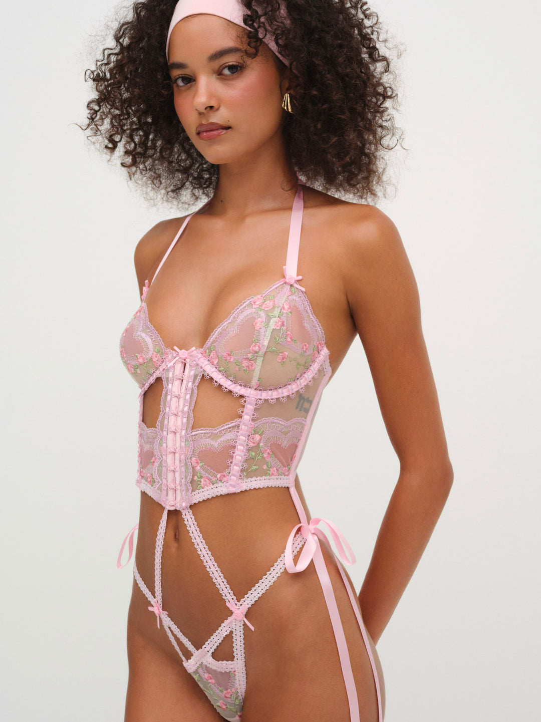 Ily Embroidered Teddy - Pink | For Love and Lemons