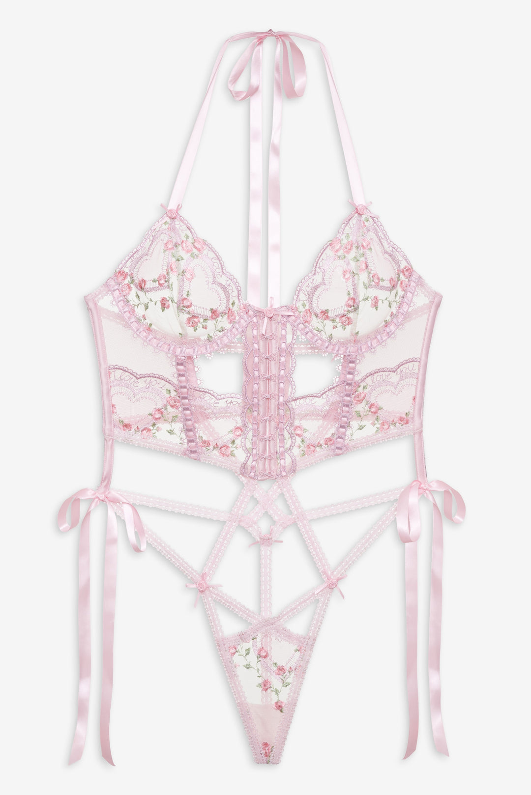 Ily Embroidered Teddy - Pink | For Love and Lemons