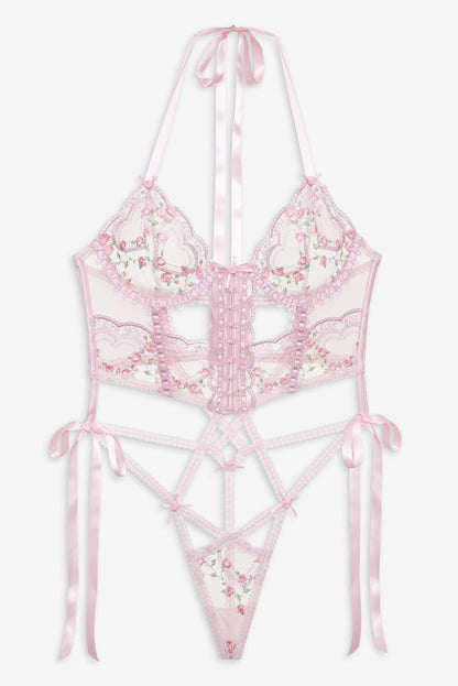 Ily Embroidered Teddy - Pink | For Love and Lemons