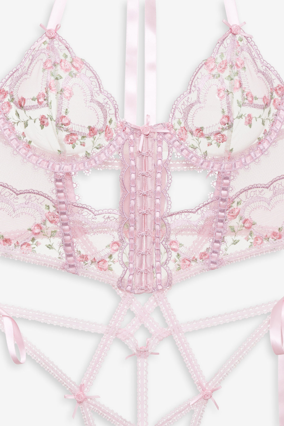 Ily Embroidered Teddy - Pink | For Love and Lemons