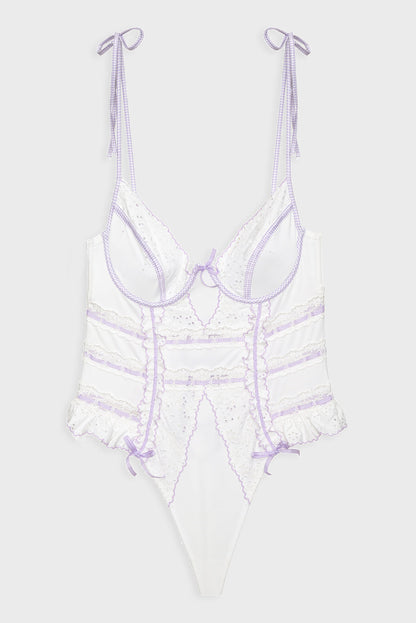 Daisy Eyelet Bodysuit - Lavender | For Love and Lemons