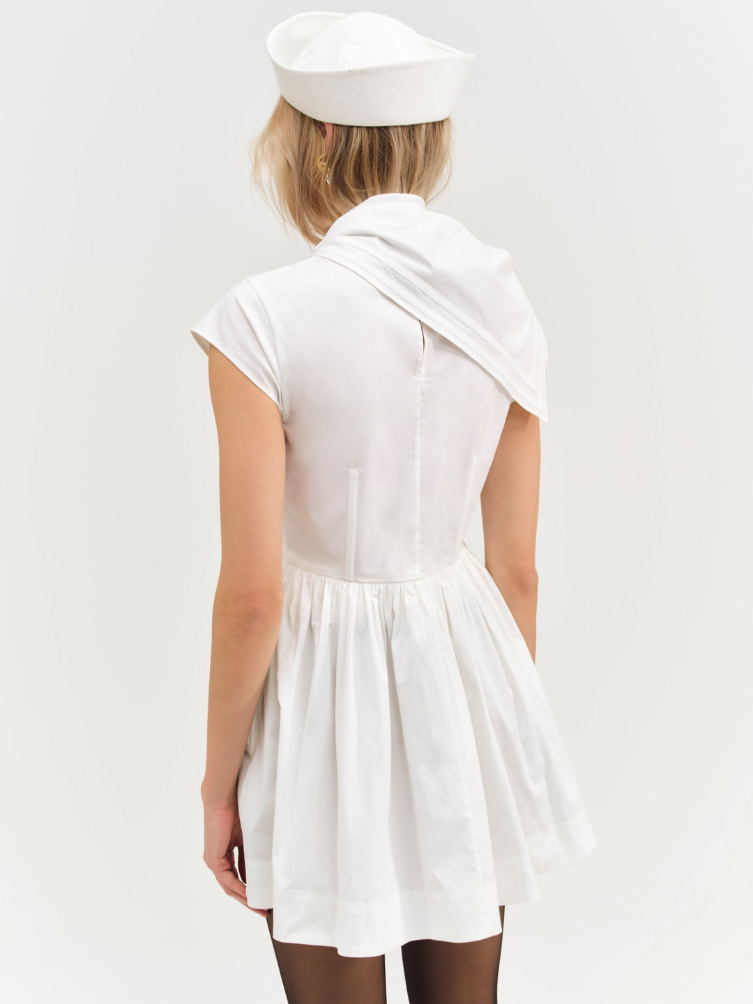 Helena Poplin Scarf Mini Dress - White | For Love and Lemons