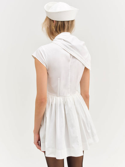 Helena Poplin Scarf Mini Dress - White | For Love and Lemons
