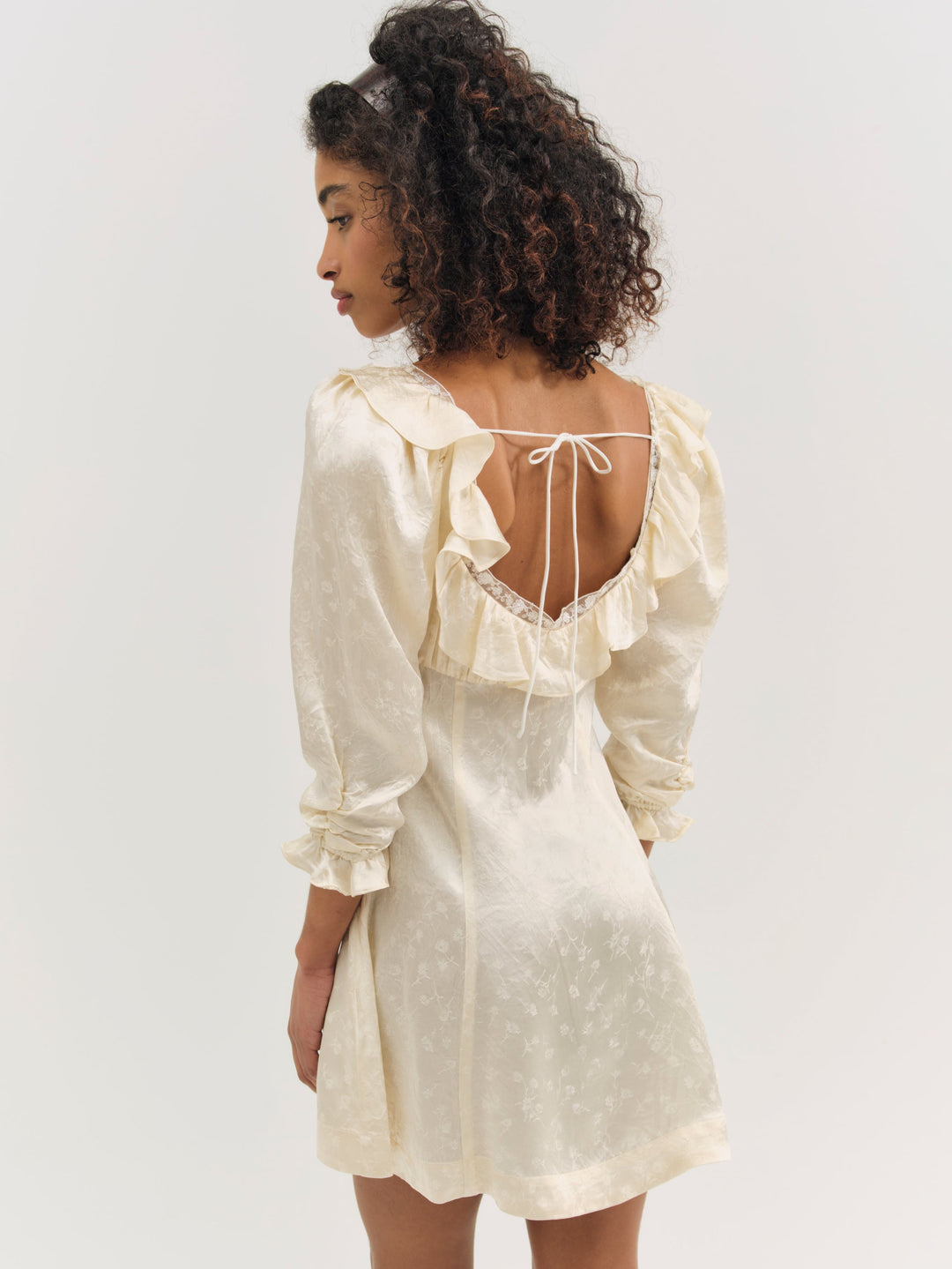 Carla Jacquard Mini Dress - Cream | For Love and Lemons