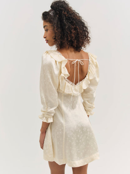 Carla Jacquard Mini Dress - Cream | For Love and Lemons